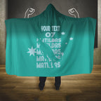 Australia Soccer Matildas Custom Hooded Blanket Turquoise Basic Gradient