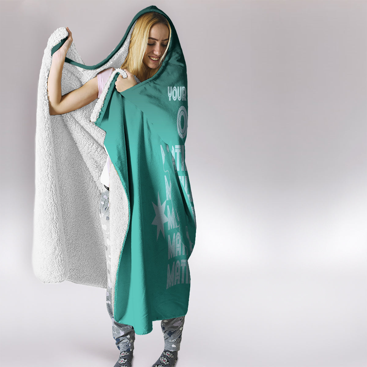 Australia Soccer Matildas Custom Hooded Blanket Turquoise Basic Gradient