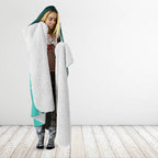 Australia Soccer Matildas Custom Hooded Blanket Turquoise Basic Gradient