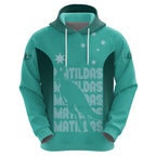 Australia Soccer Matildas Custom Hoodie Turquoise Basic Gradient