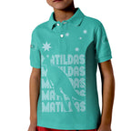 Australia Soccer Matildas Custom Kid Polo Shirt Turquoise Basic Gradient