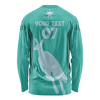 Australia Soccer Matildas Custom Long Sleeve Shirt Turquoise Basic Gradient