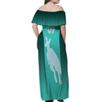 Australia Soccer Matildas Custom Off Shoulder Maxi Dress Turquoise Basic Gradient