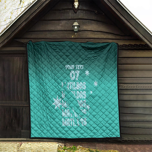 Australia Soccer Matildas Custom Quilt Turquoise Basic Gradient