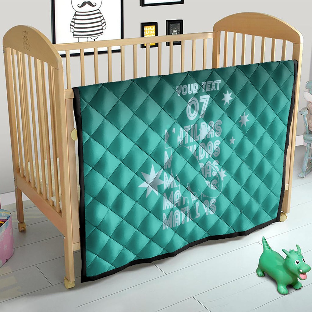 Australia Soccer Matildas Custom Quilt Turquoise Basic Gradient