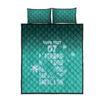 Australia Soccer Matildas Custom Quilt Bed Set Turquoise Basic Gradient