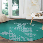 Australia Soccer Matildas Custom Round Carpet Turquoise Basic Gradient