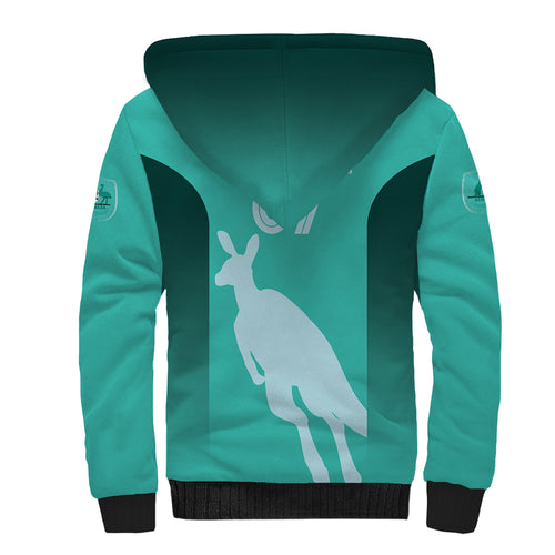 Australia Soccer Matildas Custom Sherpa Hoodie Turquoise Basic Gradient