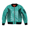 Australia Soccer Matildas Custom Sleeve Zip Bomber Jacket Turquoise Basic Gradient
