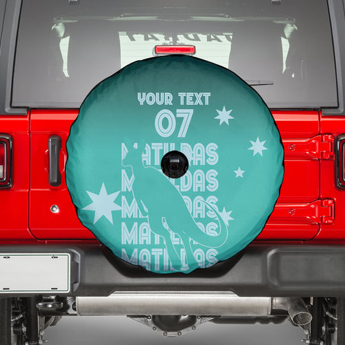 Australia Soccer Matildas Custom Spare Tire Cover Turquoise Basic Gradient