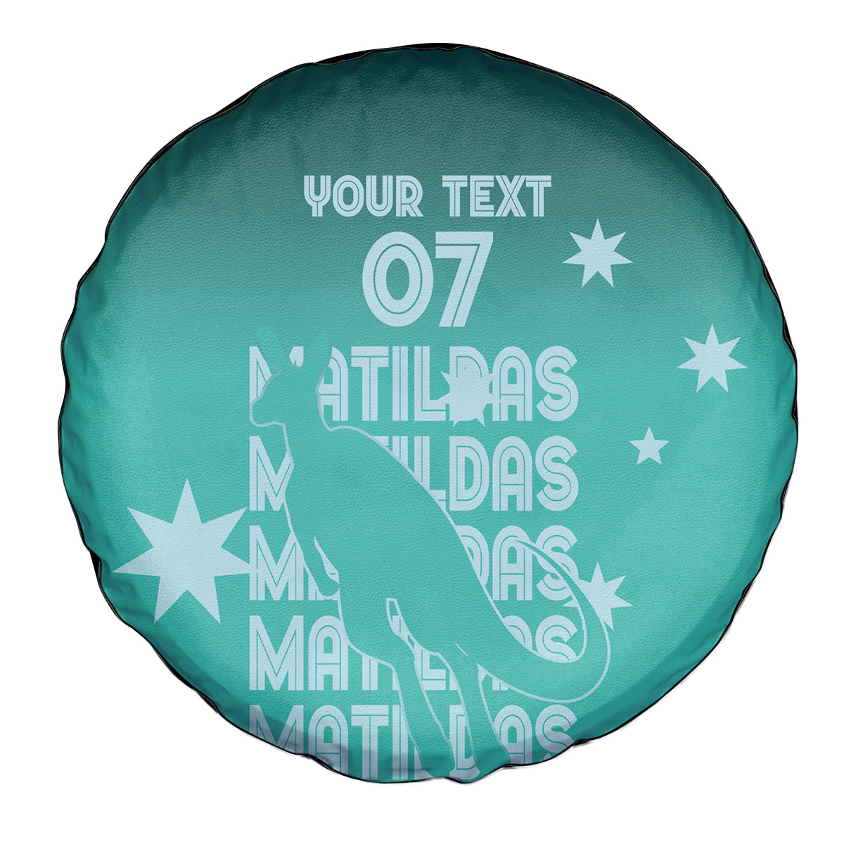 Australia Soccer Matildas Custom Spare Tire Cover Turquoise Basic Gradient
