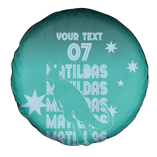 Australia Soccer Matildas Custom Spare Tire Cover Turquoise Basic Gradient