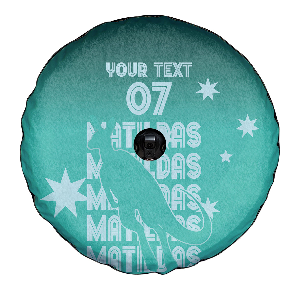 Australia Soccer Matildas Custom Spare Tire Cover Turquoise Basic Gradient