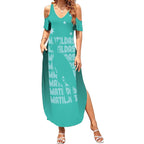 Australia Soccer Matildas Custom Summer Maxi Dress Turquoise Basic Gradient