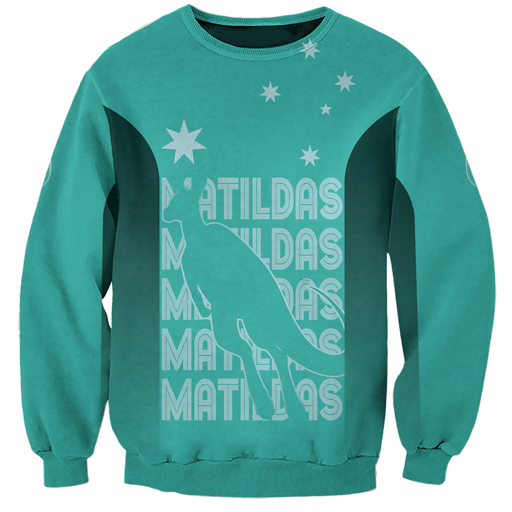 Australia Soccer Matildas Custom Sweatshirt Turquoise Basic Gradient
