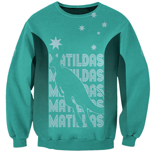 Australia Soccer Matildas Custom Sweatshirt Turquoise Basic Gradient