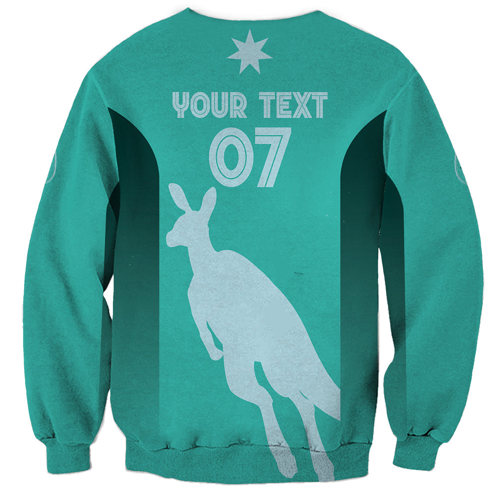 Australia Soccer Matildas Custom Sweatshirt Turquoise Basic Gradient