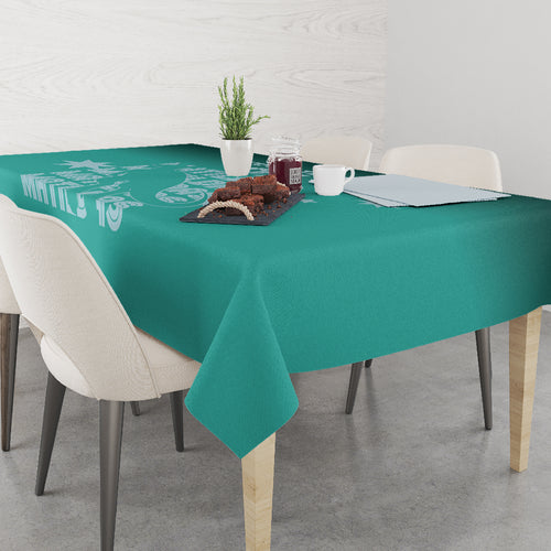 Australia Soccer Matildas Custom Tablecloth Turquoise Basic Gradient