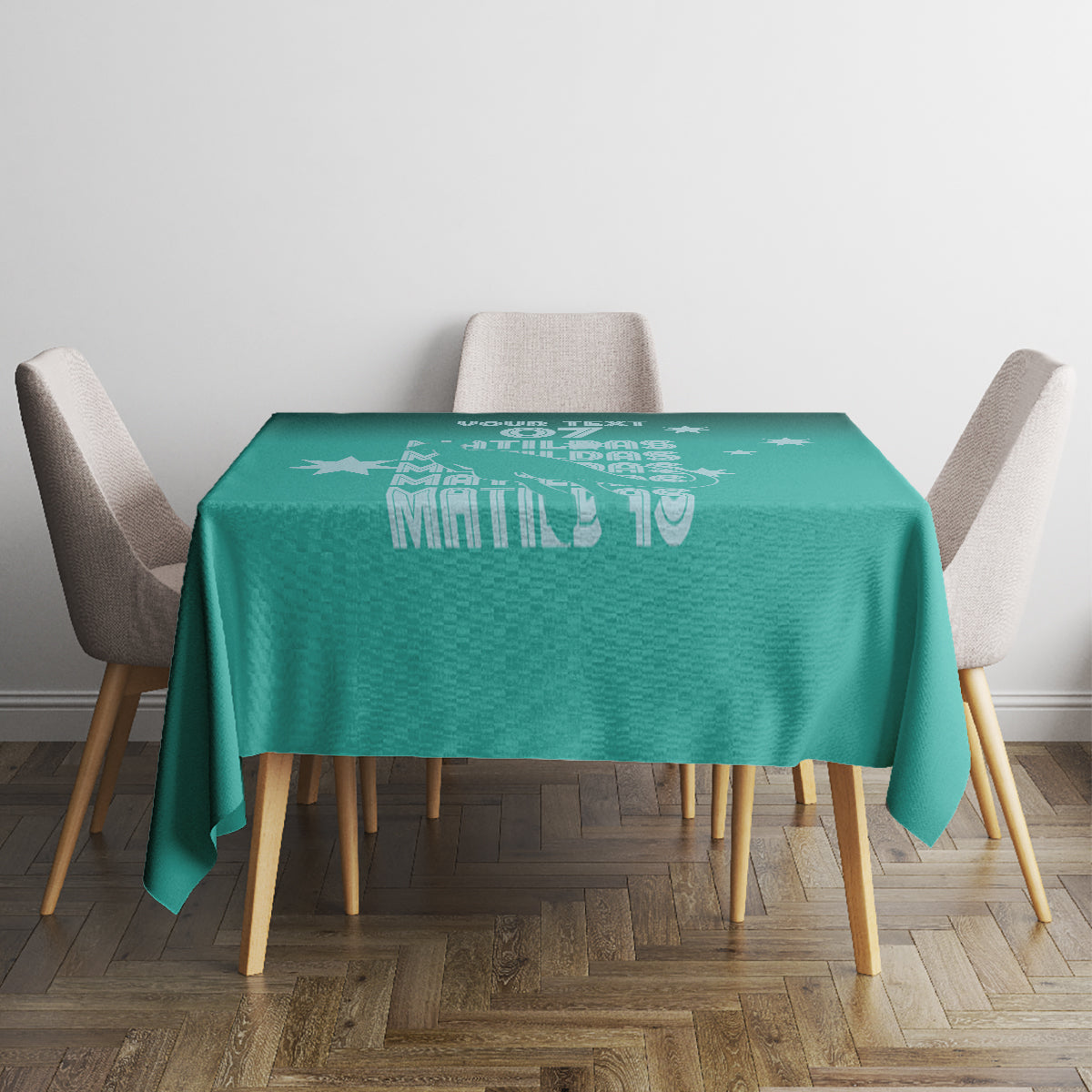 Australia Soccer Matildas Custom Tablecloth Turquoise Basic Gradient