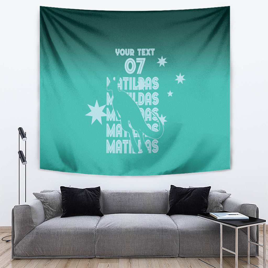 Australia Soccer Matildas Custom Tapestry Turquoise Basic Gradient