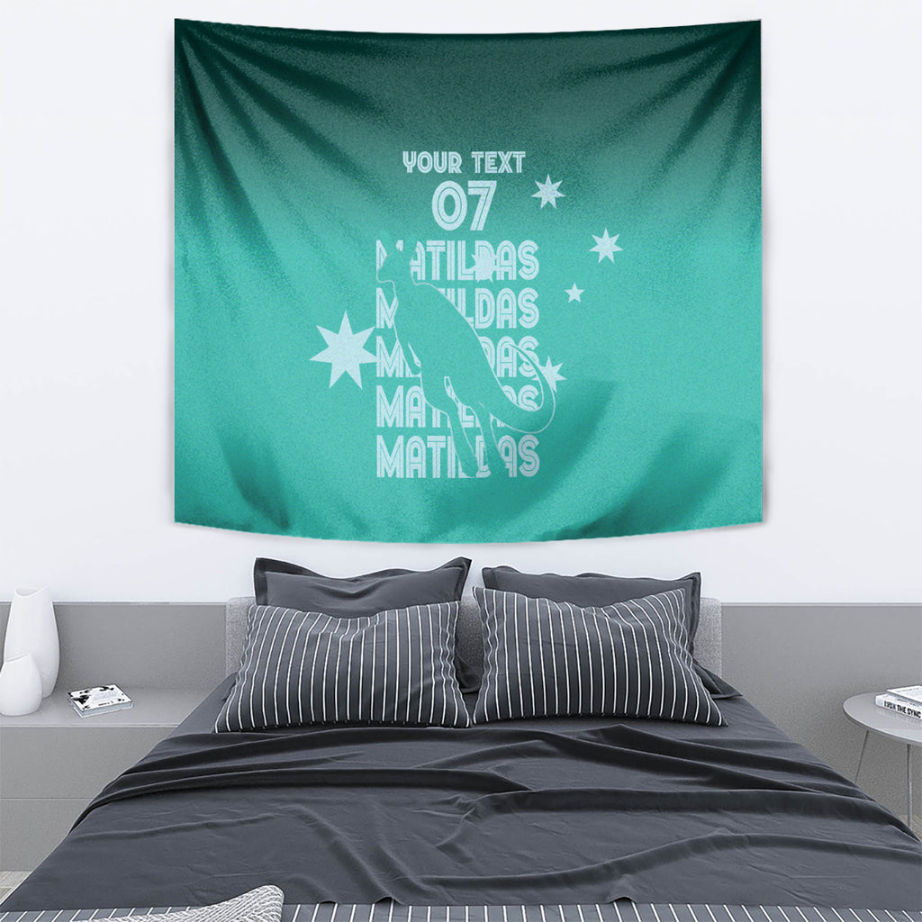 Australia Soccer Matildas Custom Tapestry Turquoise Basic Gradient