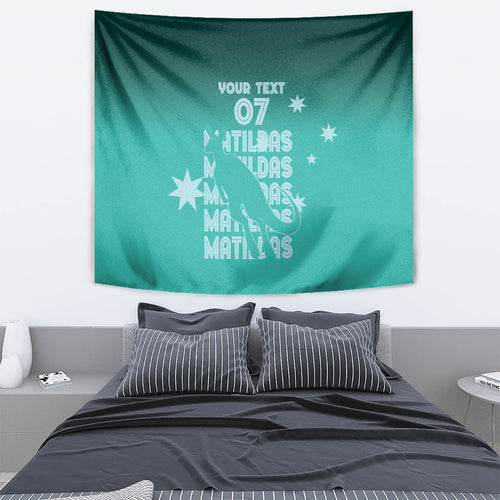 Australia Soccer Matildas Custom Tapestry Turquoise Basic Gradient