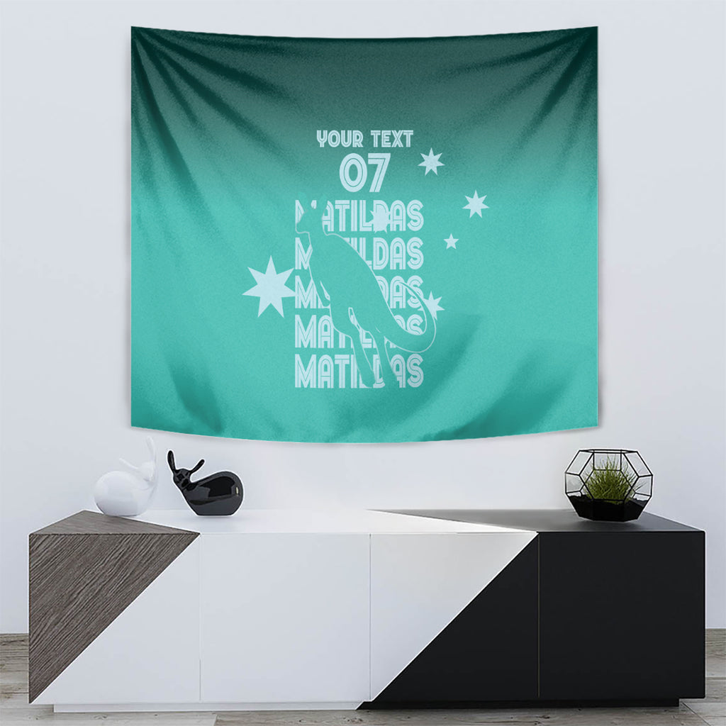 Australia Soccer Matildas Custom Tapestry Turquoise Basic Gradient