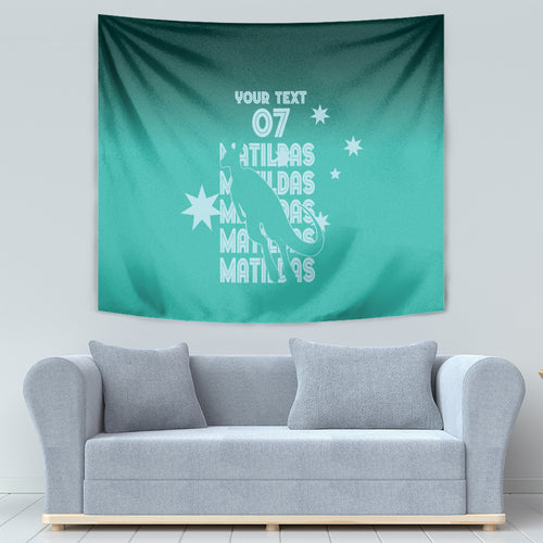 Australia Soccer Matildas Custom Tapestry Turquoise Basic Gradient