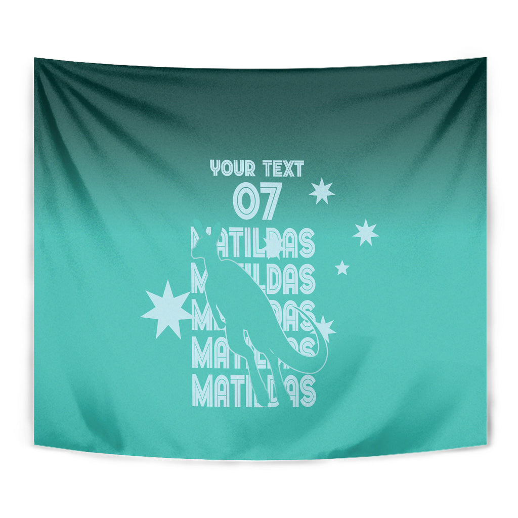 Australia Soccer Matildas Custom Tapestry Turquoise Basic Gradient