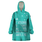 Australia Soccer Matildas Custom Wearable Blanket Hoodie Turquoise Basic Gradient