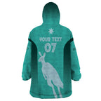 Australia Soccer Matildas Custom Wearable Blanket Hoodie Turquoise Basic Gradient