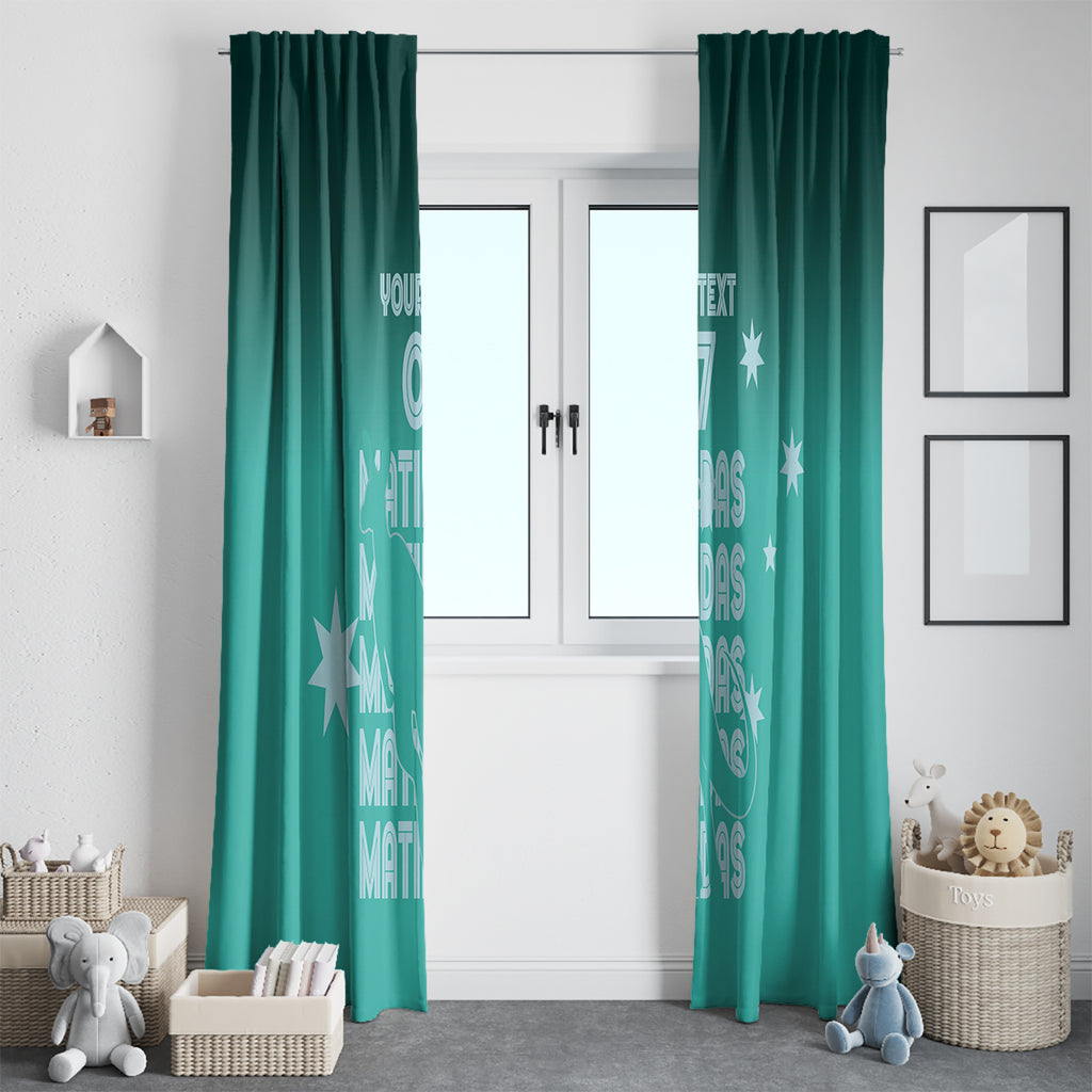 Australia Soccer Matildas Custom Window Curtain Turquoise Basic Gradient