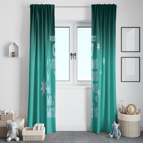 Australia Soccer Matildas Custom Window Curtain Turquoise Basic Gradient