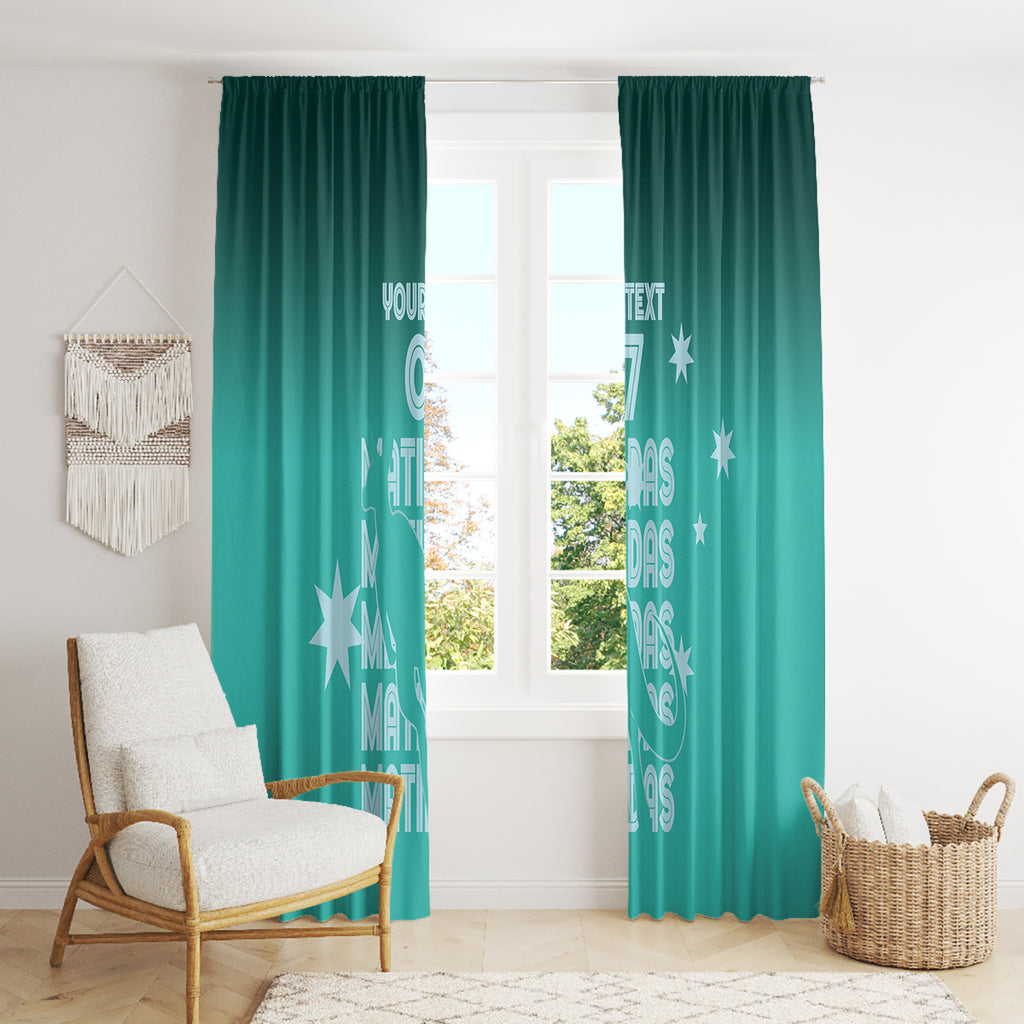 Australia Soccer Matildas Custom Window Curtain Turquoise Basic Gradient