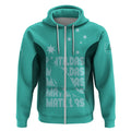 Australia Soccer Matildas Custom Zip Hoodie Turquoise Basic Gradient