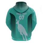 Australia Soccer Matildas Custom Zip Hoodie Turquoise Basic Gradient