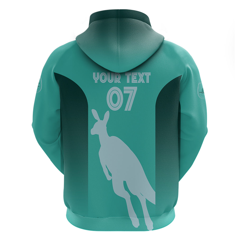 Australia Soccer Matildas Custom Zip Hoodie Turquoise Basic Gradient