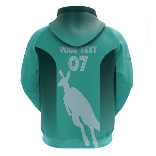 Australia Soccer Matildas Custom Zip Hoodie Turquoise Basic Gradient