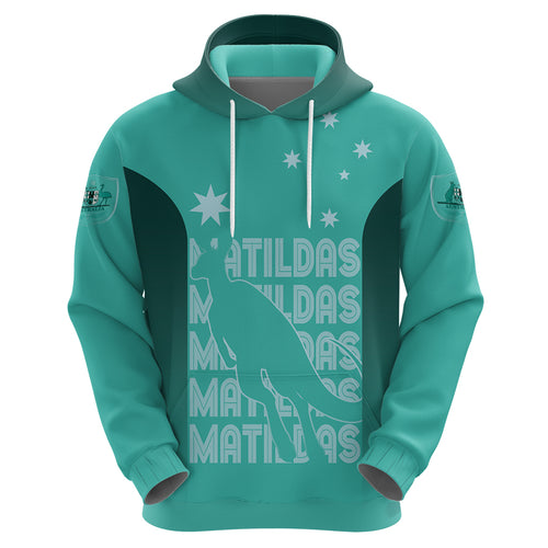 Australia Soccer Matildas Custom Zip Hoodie Turquoise Basic Gradient