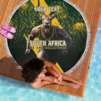 Personalised South Africa Rugby Beach Blanket Proud Bokke We Are Champions
