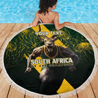 Personalised South Africa Rugby Beach Blanket Proud Bokke We Are Champions