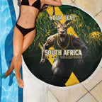Personalised South Africa Rugby Beach Blanket Proud Bokke We Are Champions