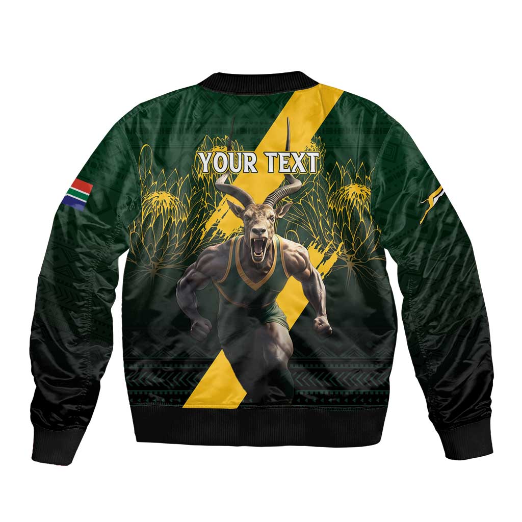 Personalised South Africa Rugby Bomber Jacket Proud Bokke We Are Champions