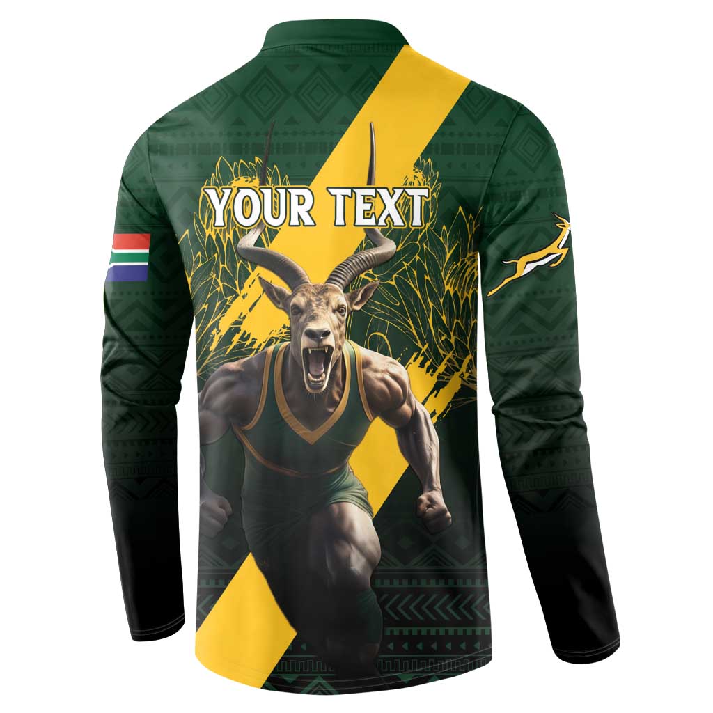 Personalised South Africa Rugby Button Sweatshirt Proud Bokke We Are Champions