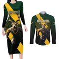 Personalised South Africa Rugby Couples Matching Long Sleeve Bodycon Dress and Long Sleeve Button Shirt Proud Bokke We Are Champions