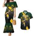 Personalised South Africa Rugby Couples Matching Mermaid Dress and Hawaiian Shirt Proud Bokke We Are Champions