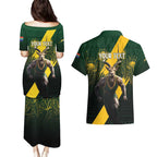 Personalised South Africa Rugby Couples Matching Puletasi and Hawaiian Shirt Proud Bokke We Are Champions