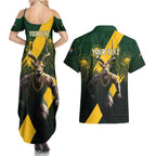 Personalised South Africa Rugby Couples Matching Summer Maxi Dress and Hawaiian Shirt Proud Bokke We Are Champions