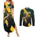 Personalised South Africa Rugby Couples Matching Summer Maxi Dress and Long Sleeve Button Shirt Proud Bokke We Are Champions