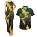 Personalised South Africa Rugby Couples Matching Tank Maxi Dress and Hawaiian Shirt Proud Bokke We Are Champions